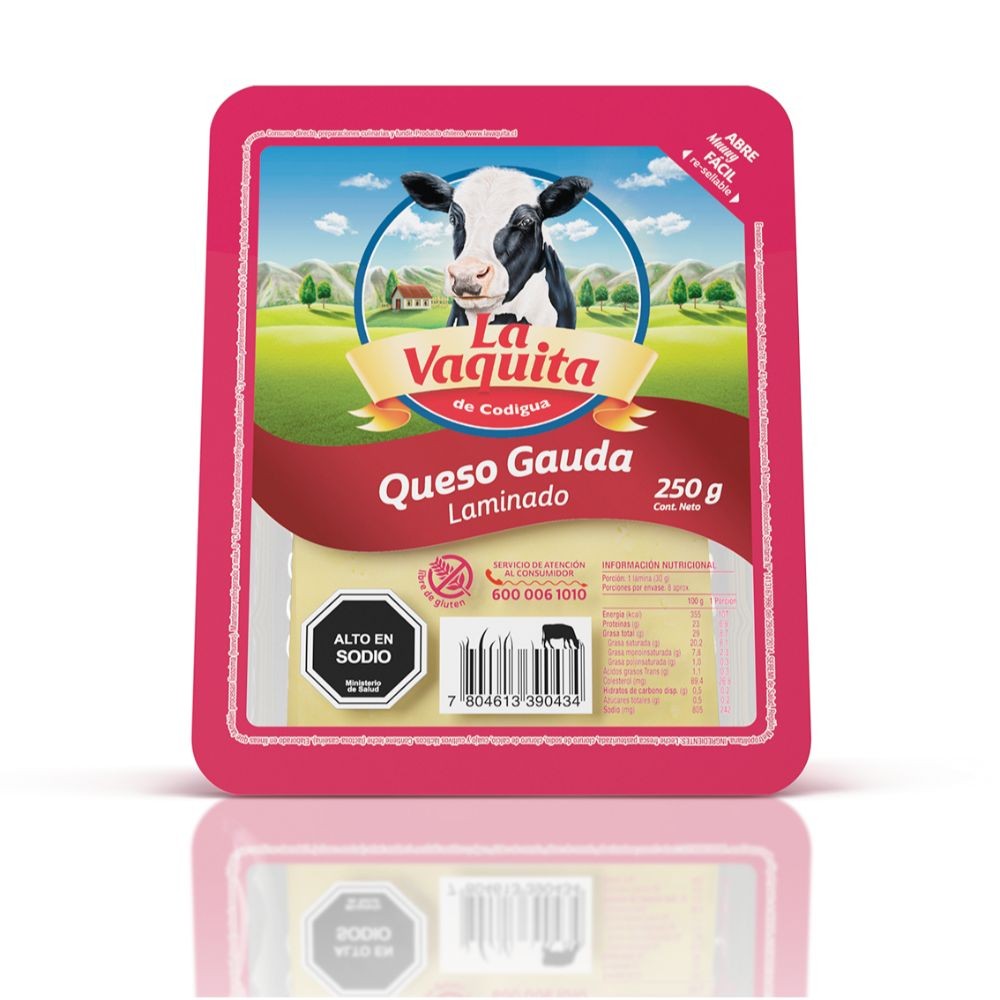 Queso Gauda Laminado 250 g La Vaquita