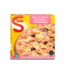 Pizza Jamón, Queso Mozzarella, Champiñones y Aceitunas Congelada Sadia