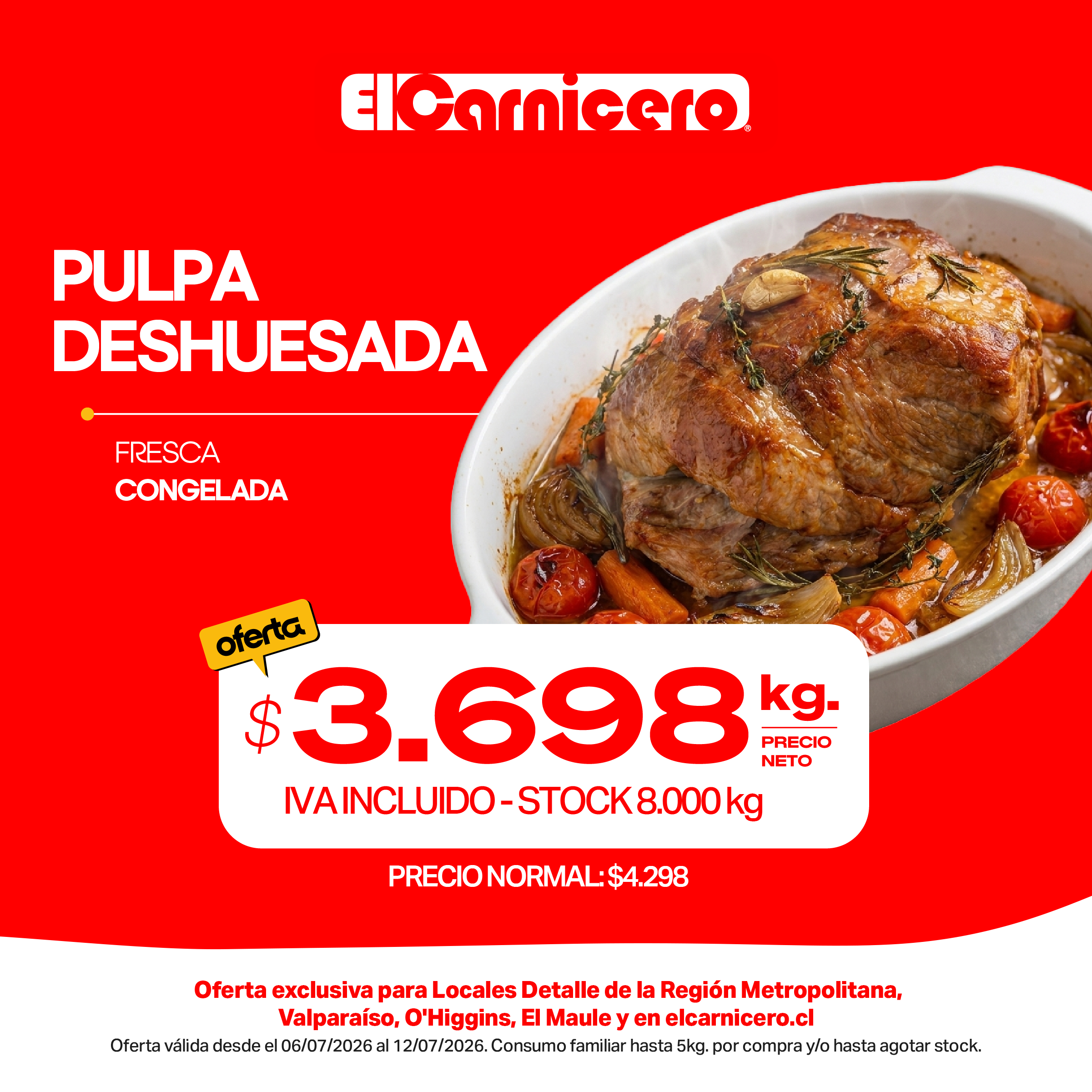 Oferta pulpa deshuesada
